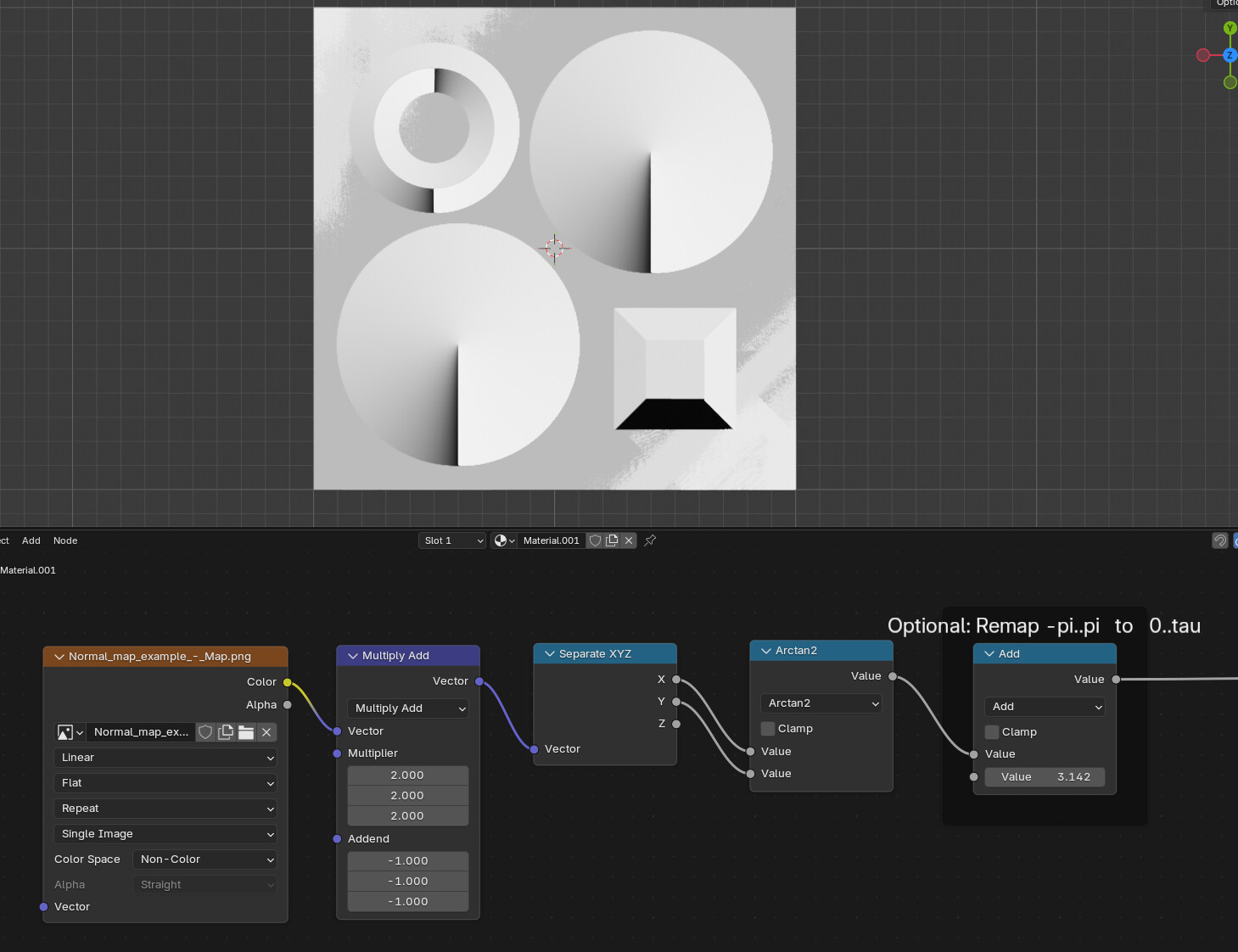 Slope aspect from normal map - Shader nodes / vector math - Materials ...