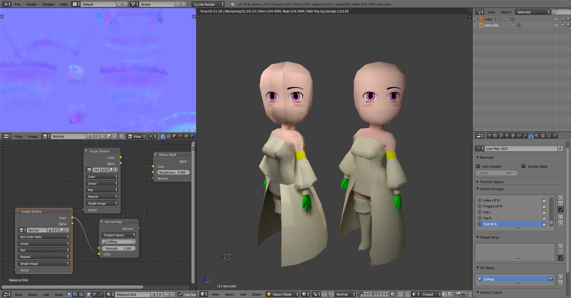 Blender Created Normal Map makes low poly character look lower poly ...