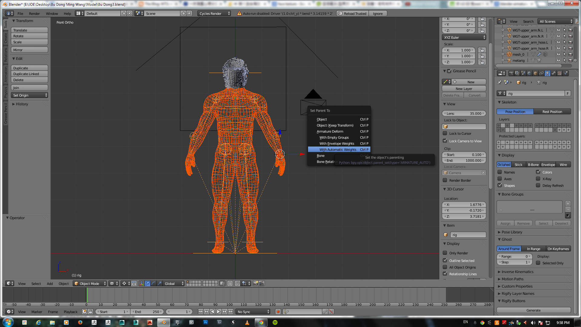 Model was gone when apply Armature - Animation and Rigging - Blender ...