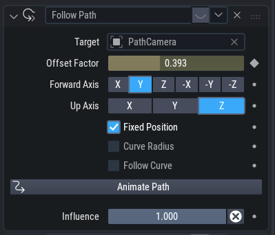 Camera follow path animation with length instead of factor? - Animation ...