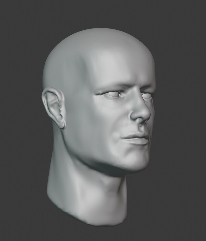 make an alike hyper realistic 3d head sculpt