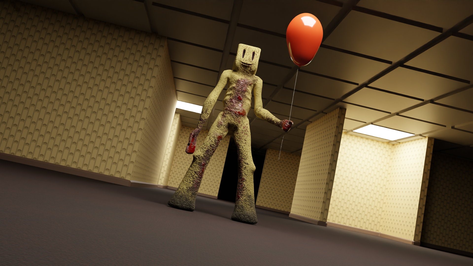 Need someone to model/animate this Backrooms monster for my game
