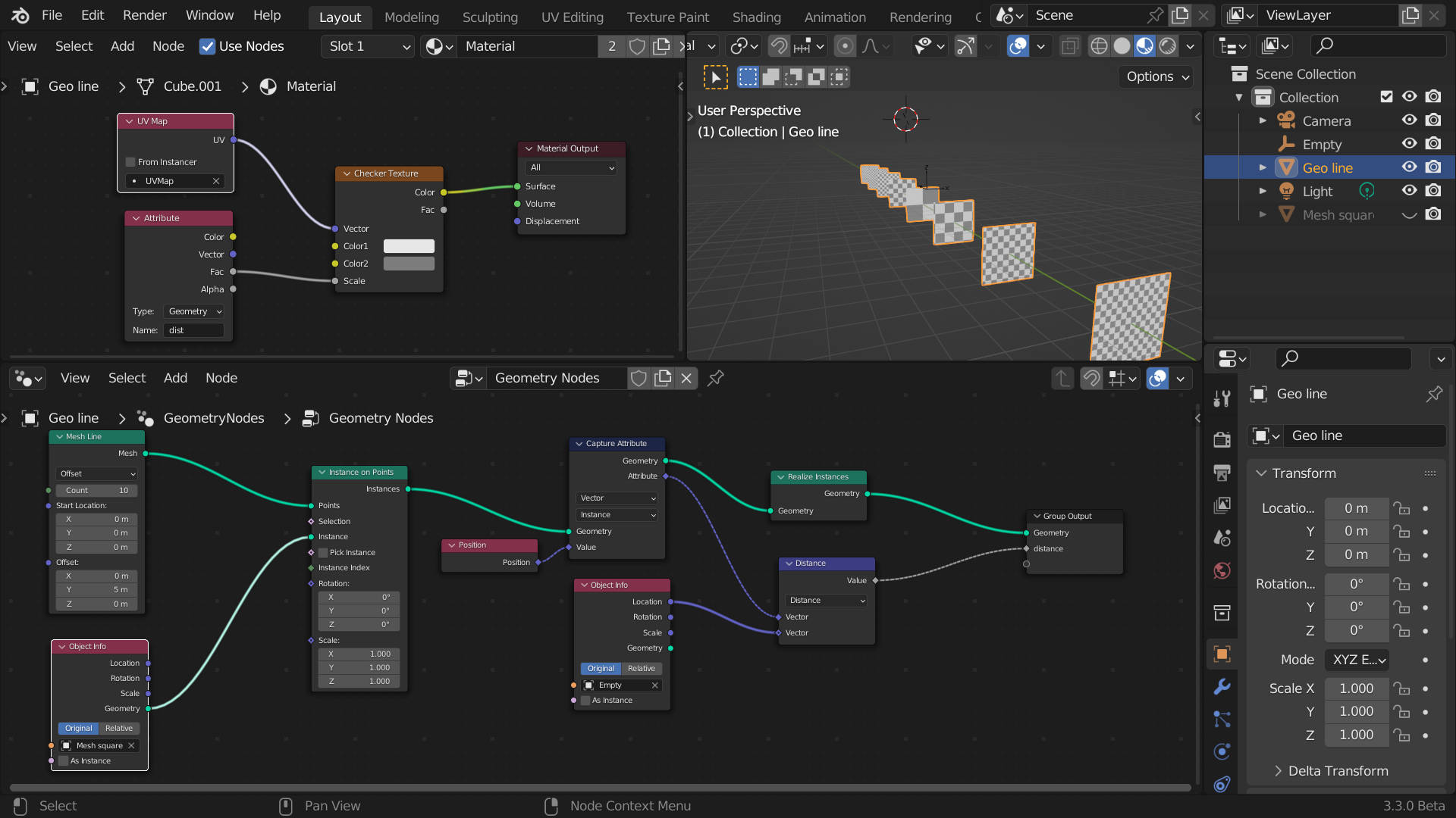 Geometry nodes: apply color gradient to instances? - Materials and ...