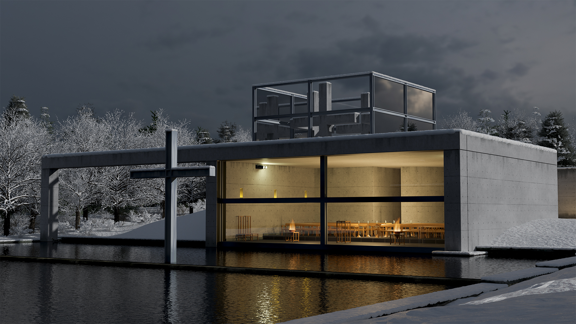 CHURCH ON THE WATER (portfolio project inspired by the architect TADAO  ANDO) - Finished Projects - Blender Artists Community
