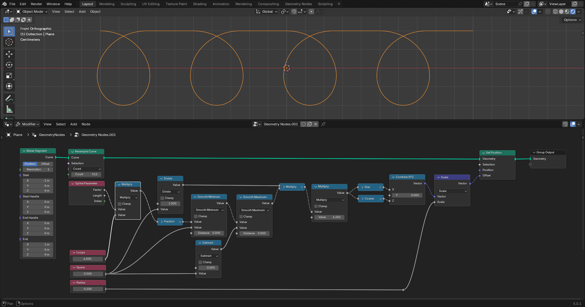 Loop Modeling Procedurally control the frequency of loops on a curve - Modeling ...