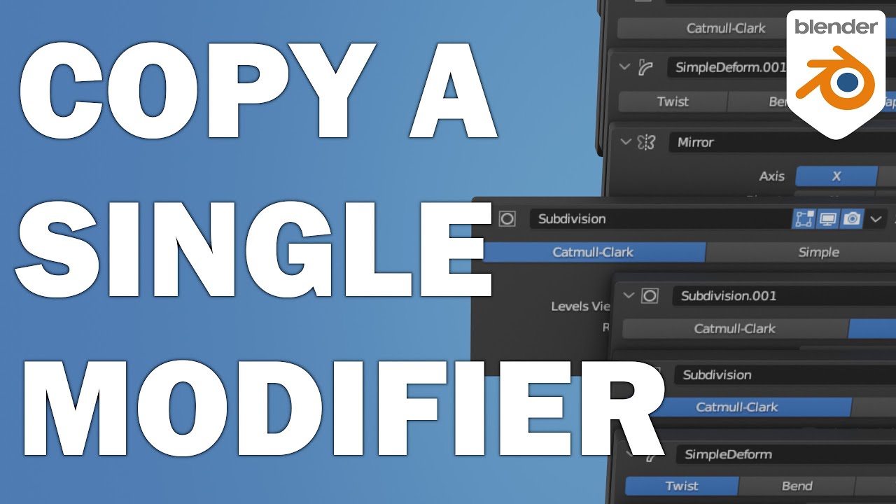 Copy Individual Modifiers To Other Objects - Tutorials, Tips And Tricks ...