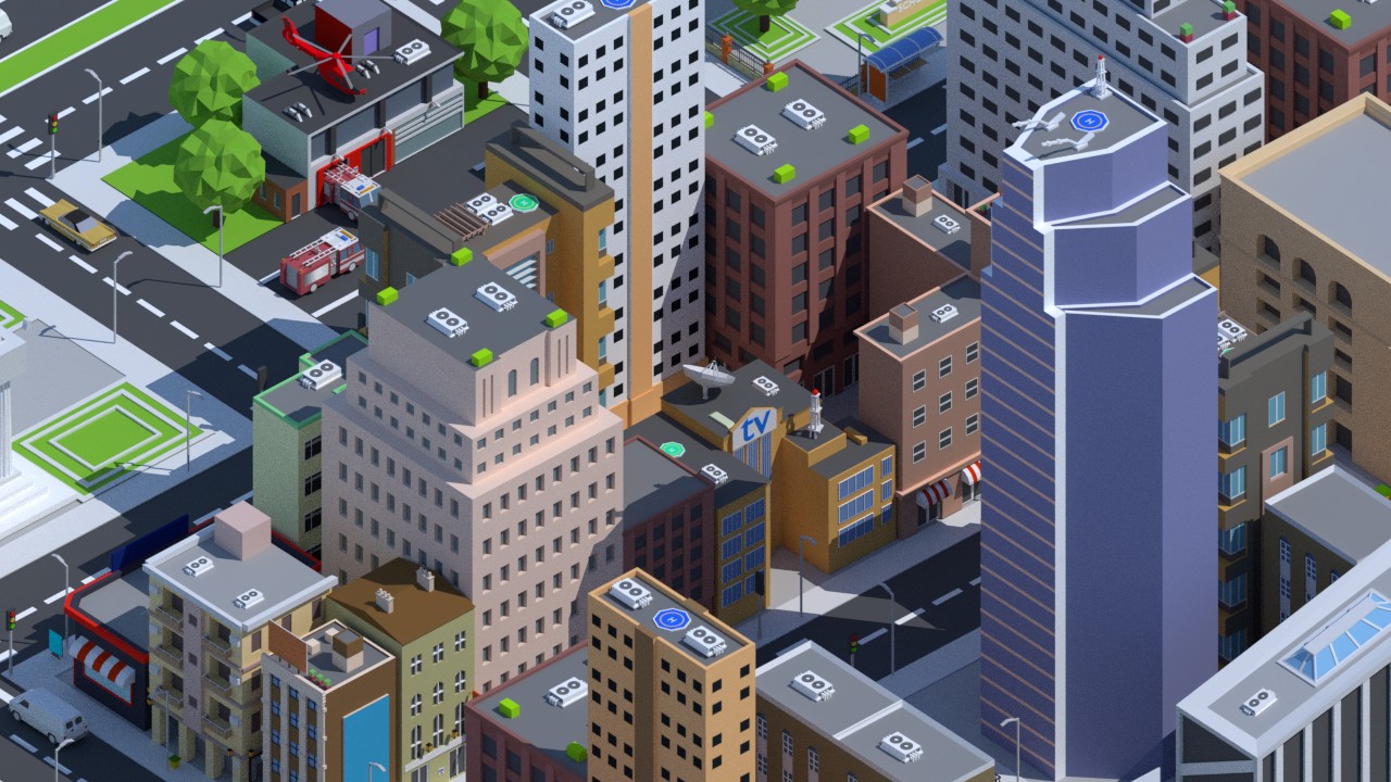 Low poly American Dream City - Finished Projects - Blender Artists ...