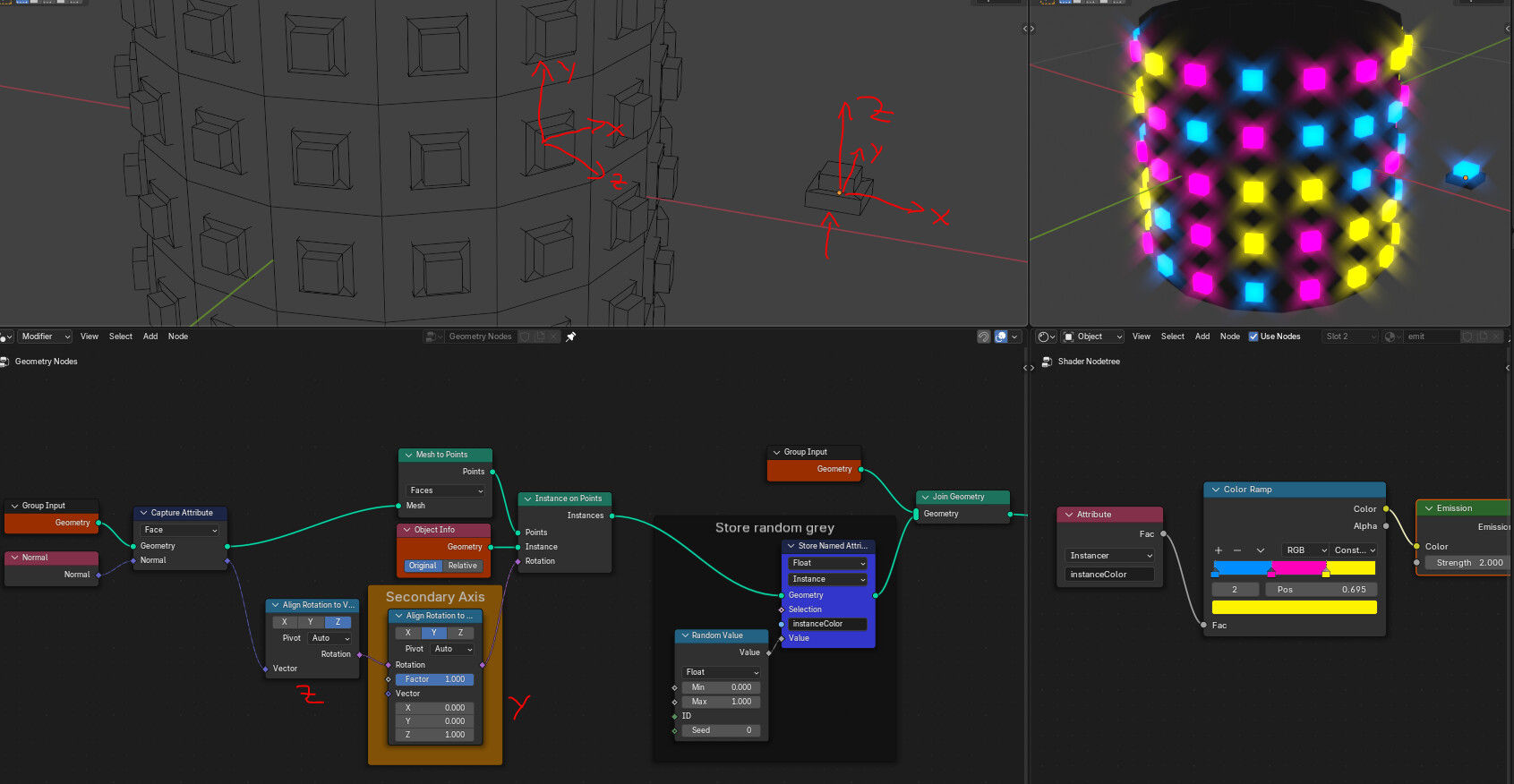 Geometry Face Normal How to get face normals in geometrynodes - Beginning Blender Code and ...