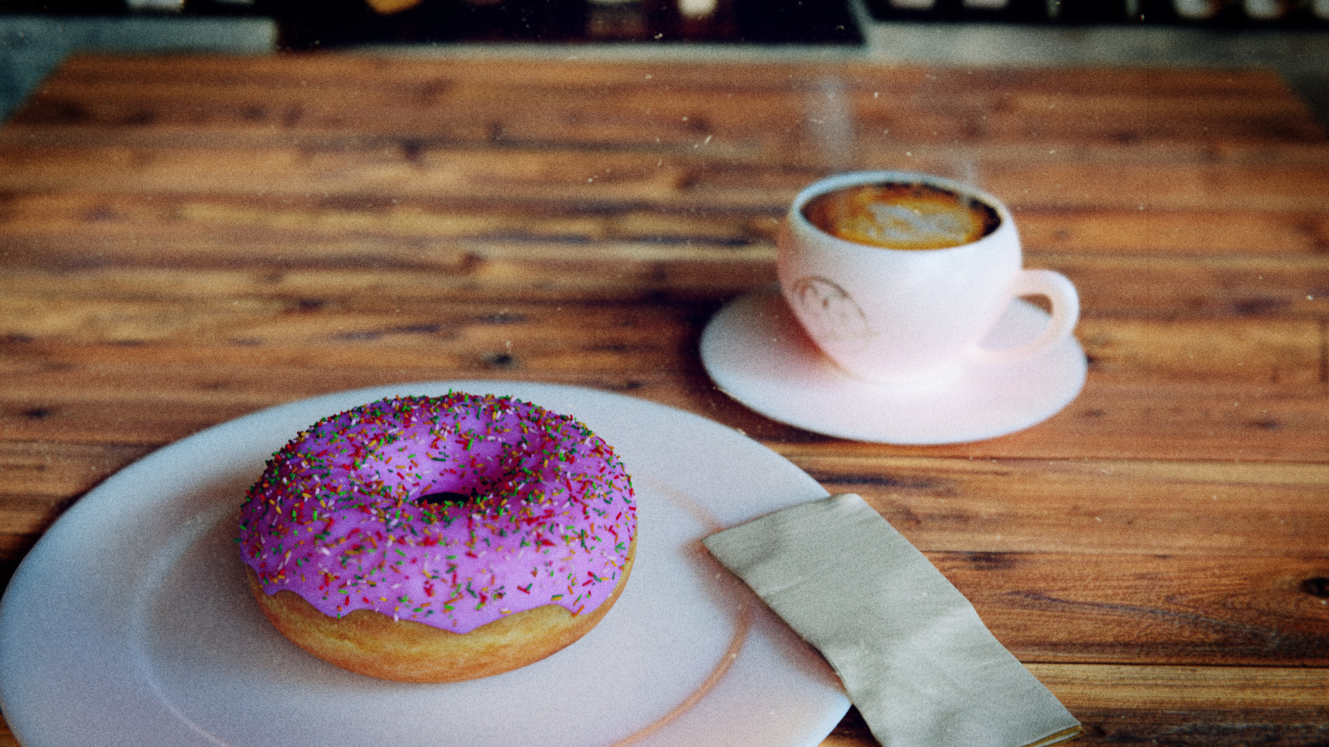 blender coffee and donut