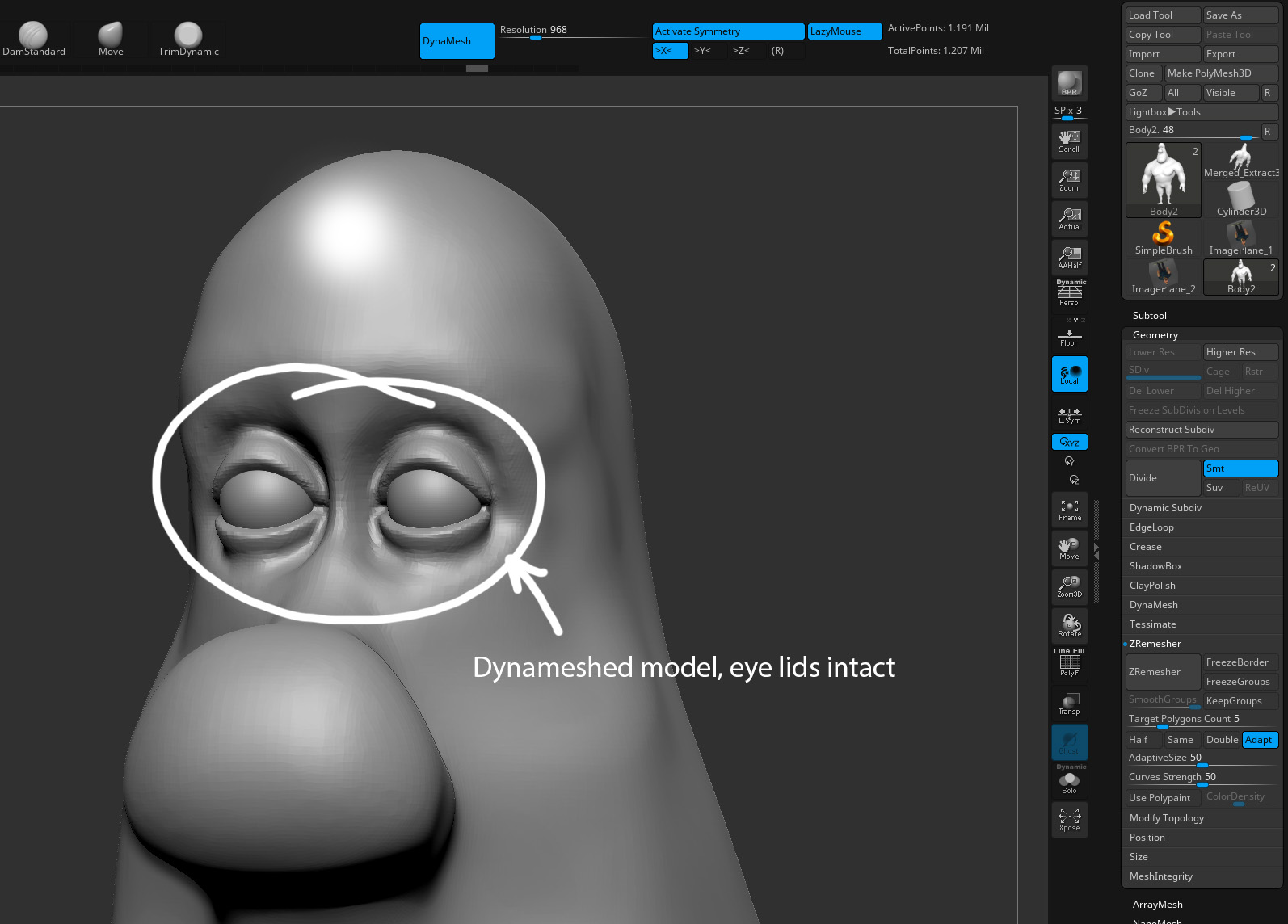 zbrush dynamesh without losing detail