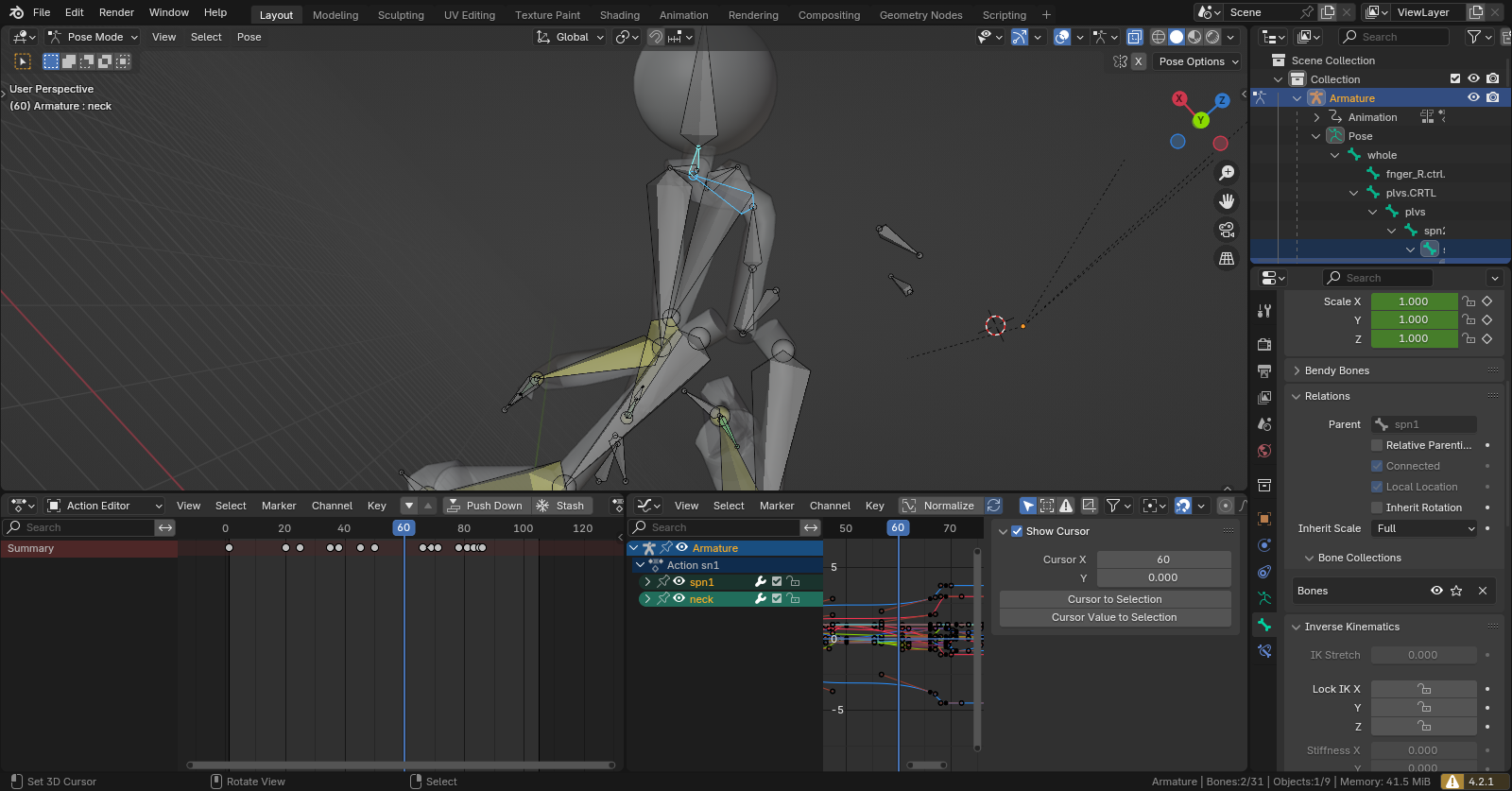 Spine Rig Animations Example The spine and shoulders get twisted - Animation and Rigging - Blender ...