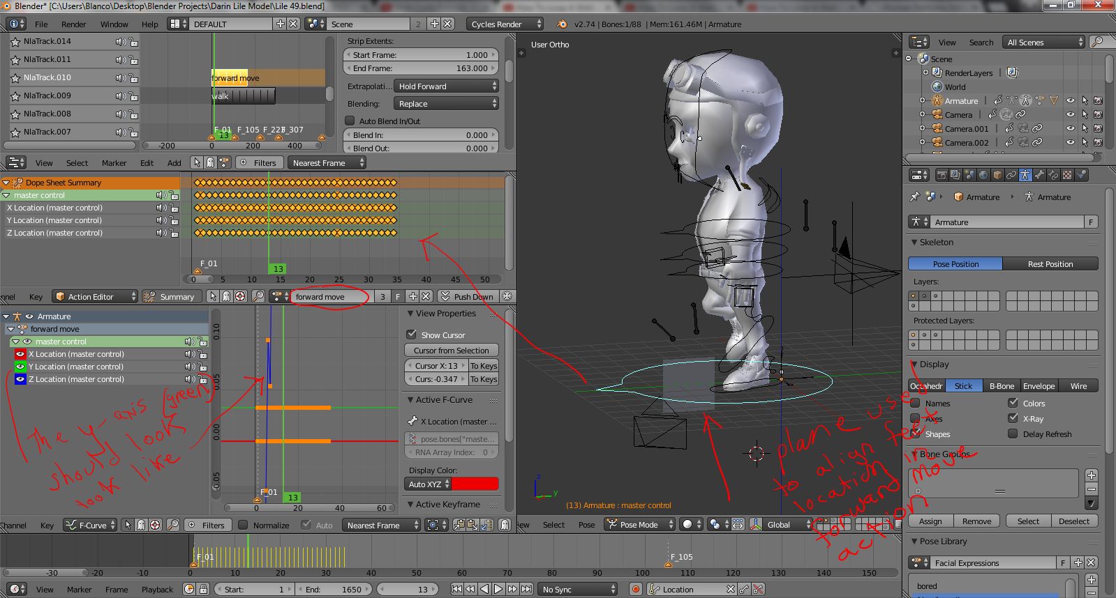 Action on wrong axis in graph editor - Animation and Rigging - Blender ...