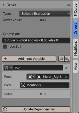 How to create a shape key driver where a specific value equals 0% or ...