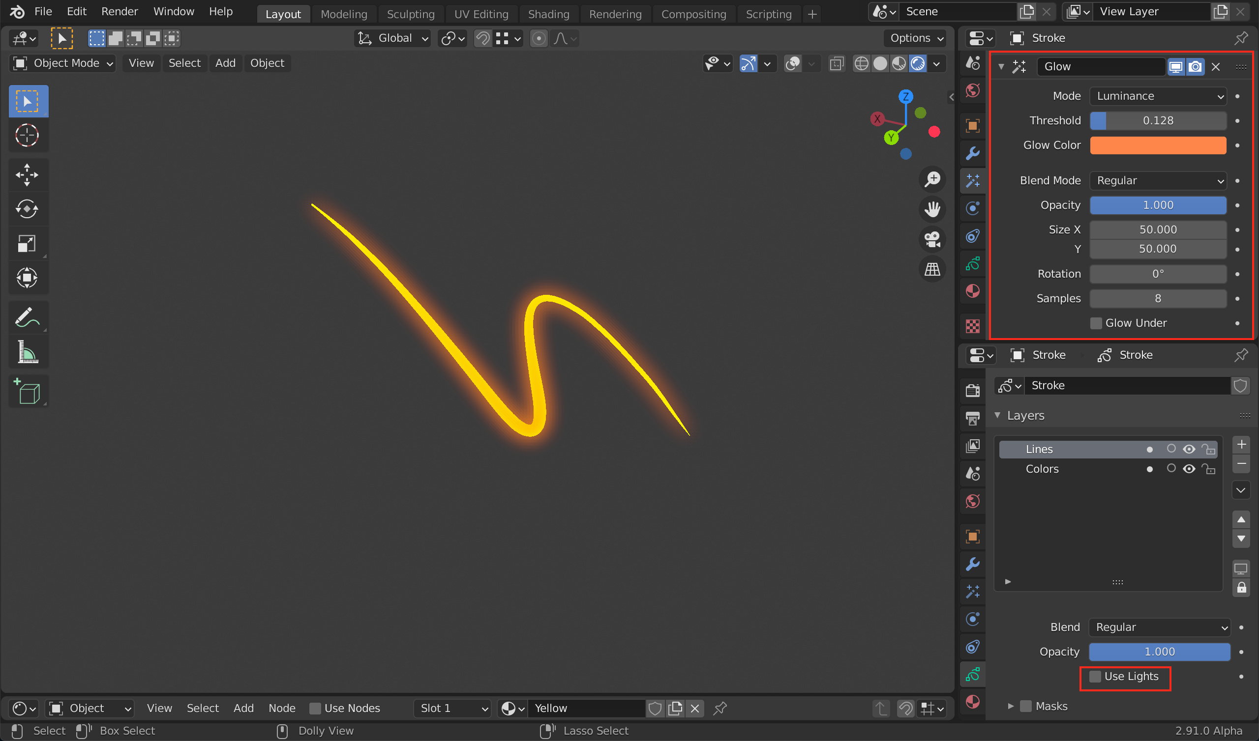 How to make grease pencil glow? HELP URGENT - Materials and Textures -  Blender Artists Community