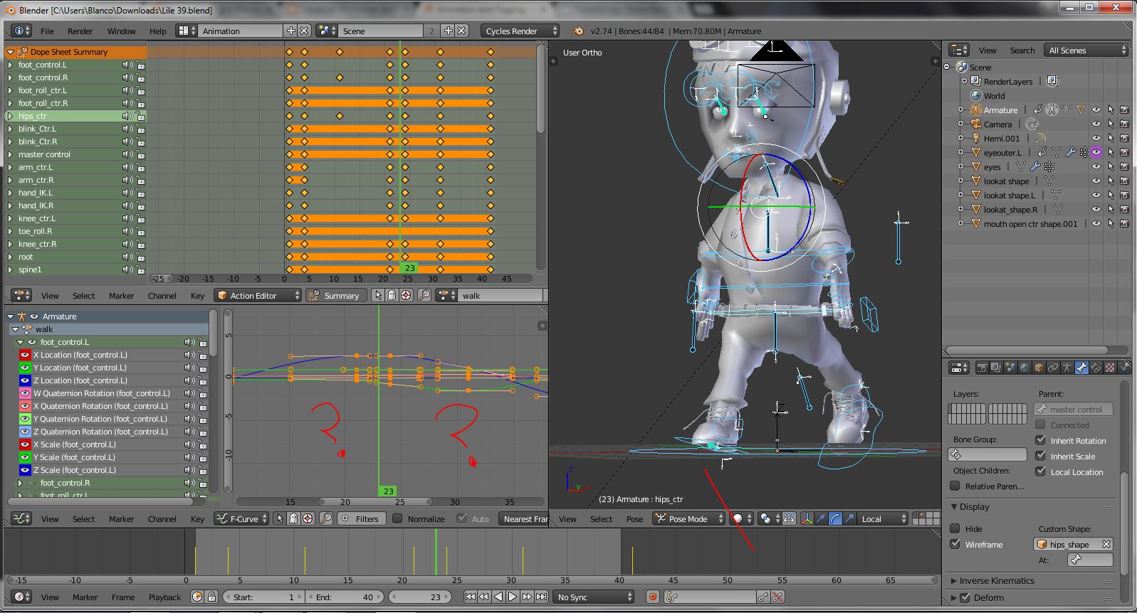 How do I smooth out my character's walk cycle? - Animation and Rigging -  Blender Artists Community
