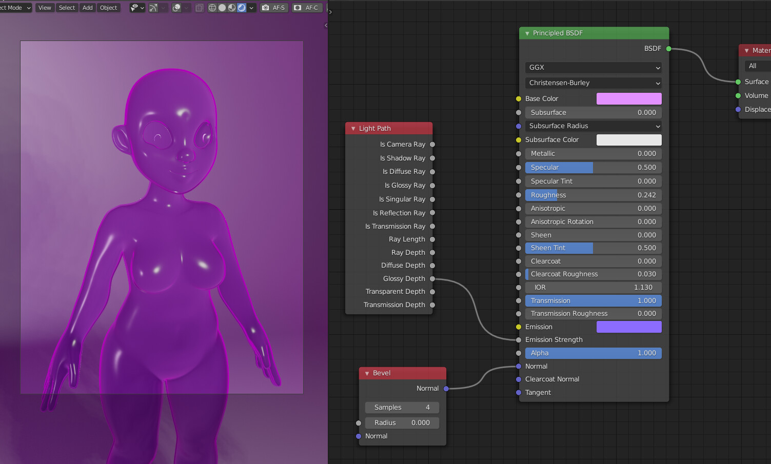 Making a translucent character without the inner mouth and eyes showing ...