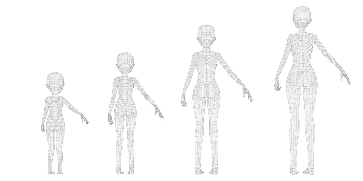 Anime Female Base Mesh Age Kit - Finished Projects - Blender Artists ...