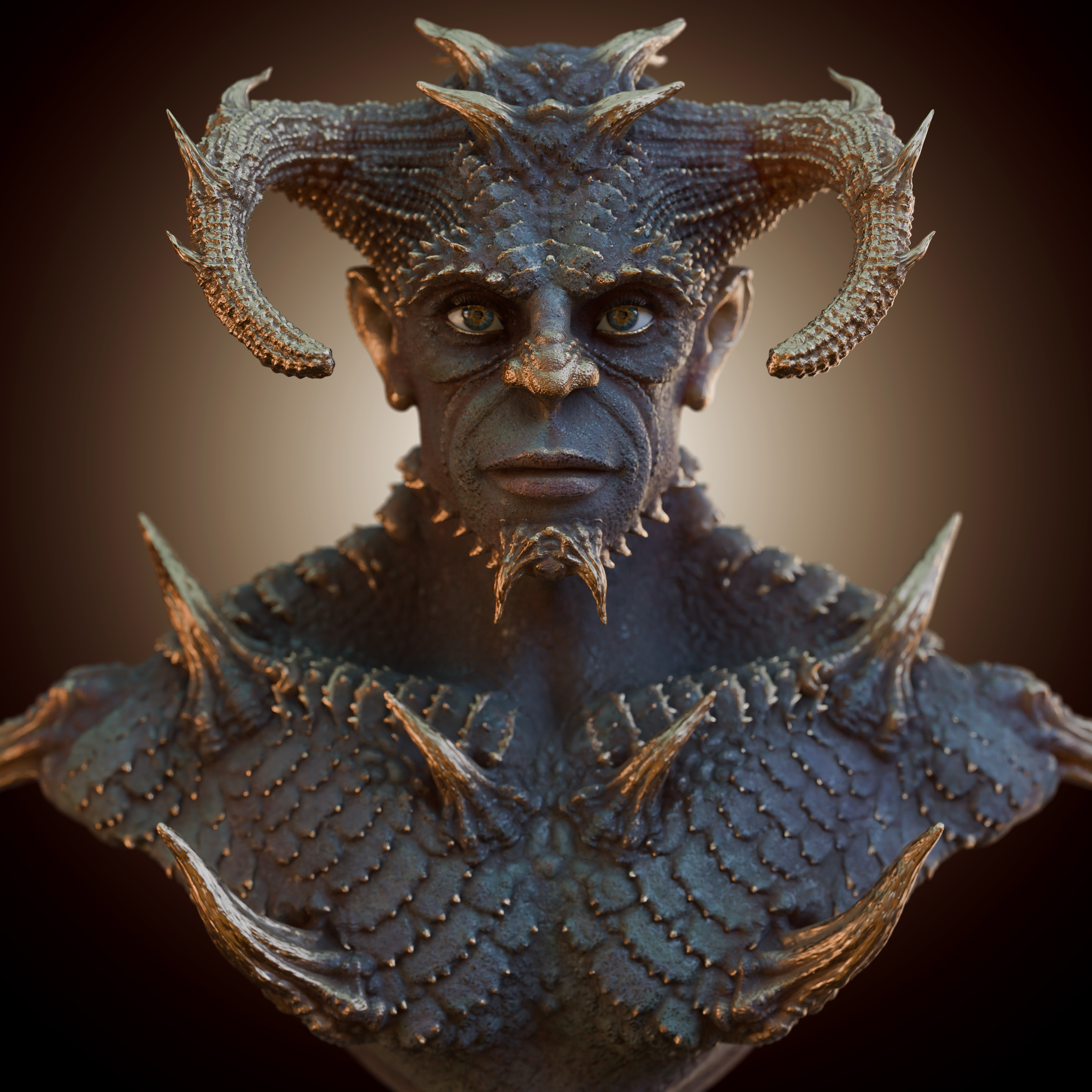 Horned Golden Demon Portrait - Finished Projects - Blender Artists ...