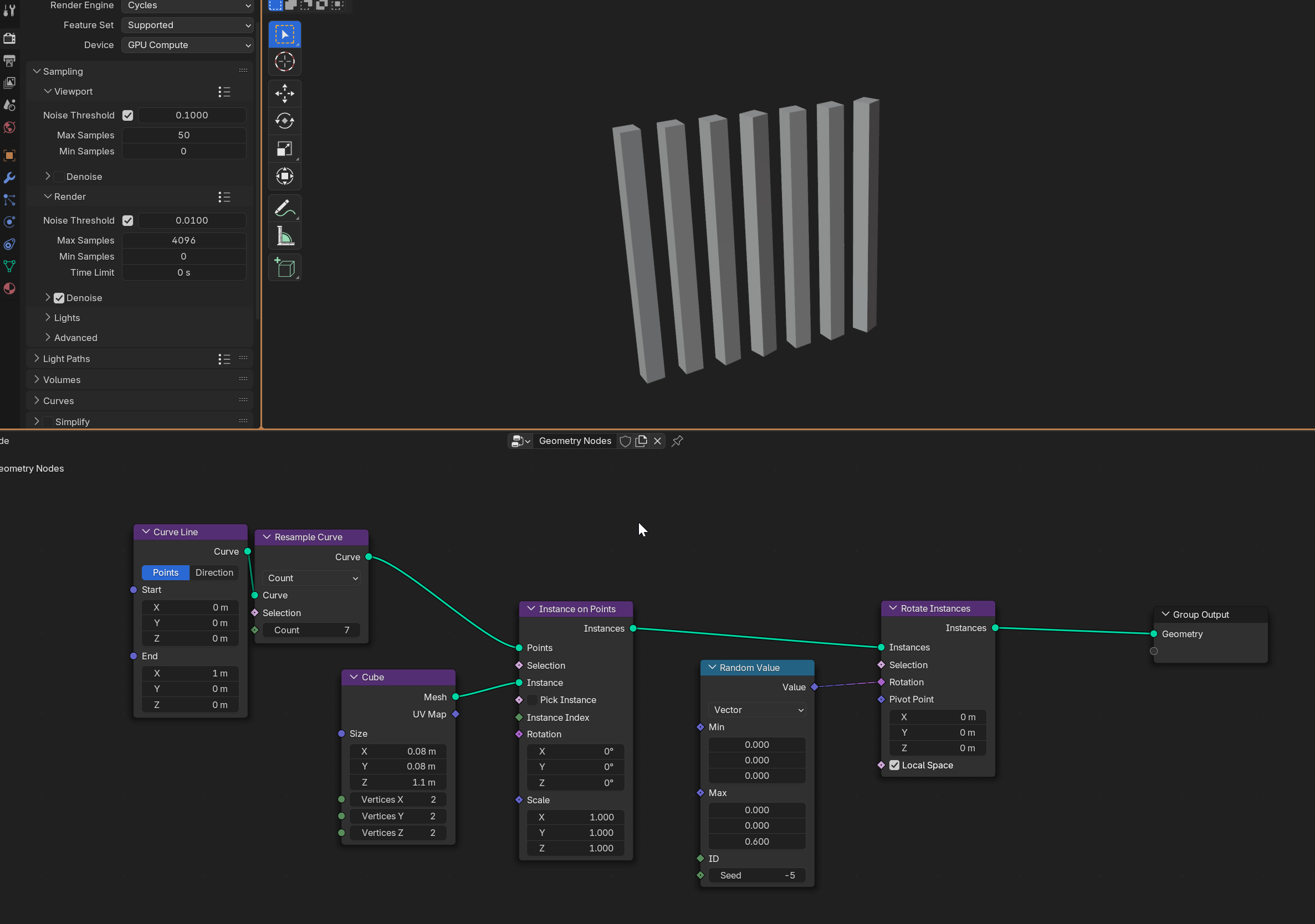 Horizontal Spline GeomNode: rotate splines from a Realize Instances - Modeling - Blender ...