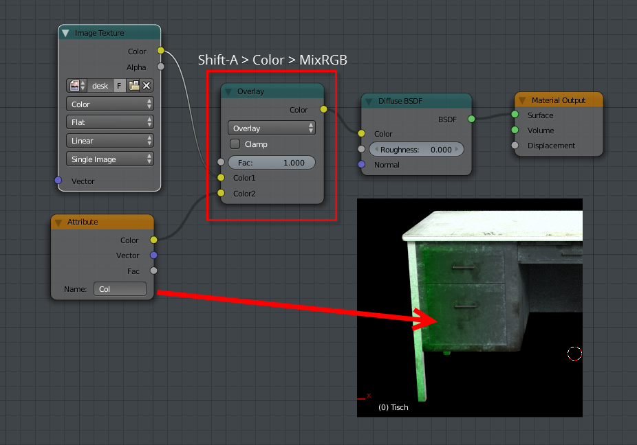 How can I add vertex paint on top of my texture and mix it? - Materials ...