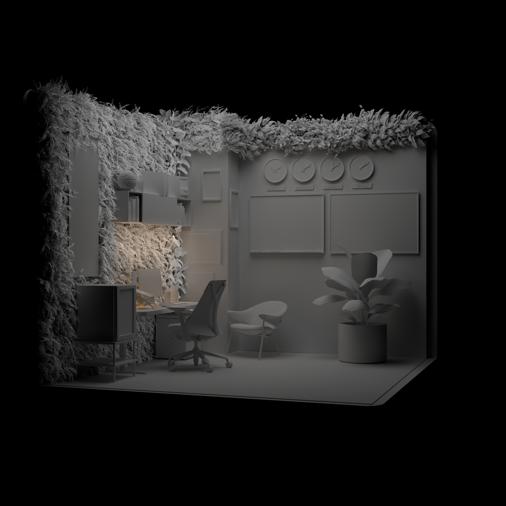 Stylized Workspace Study - Digital Product Design Office Interior ...