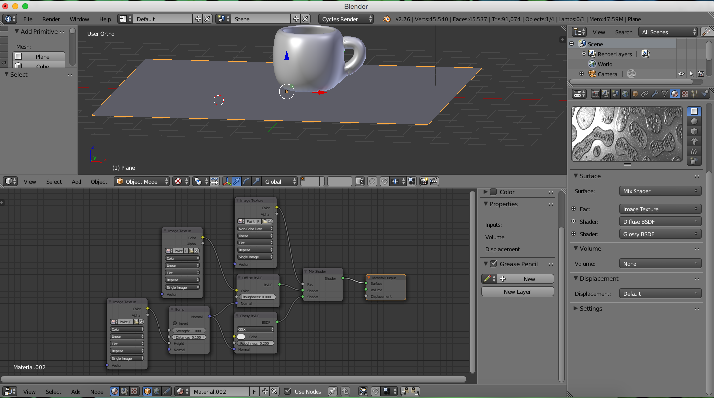 Can't get created texture to appear on object in cycles render ...