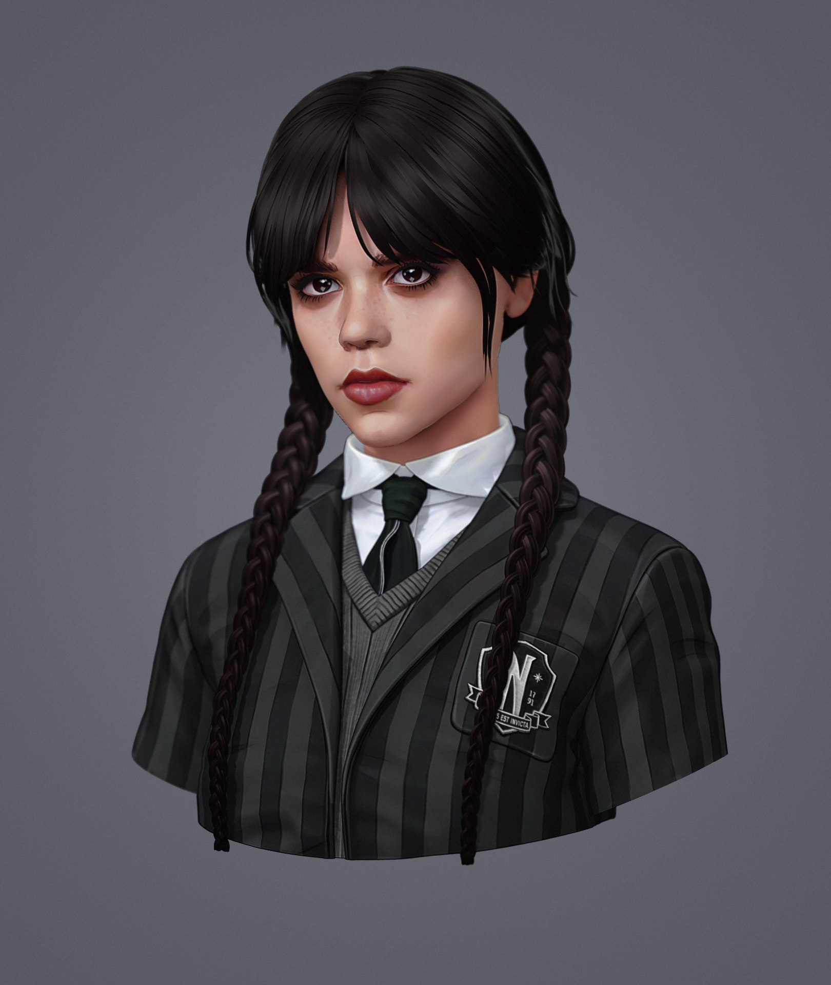 Bikini black School Uniform Cosplay wednesday Addams Family Netflix Big  Breast full Body Gothic Smile - AI Generated Artwork - NightCafe Creator