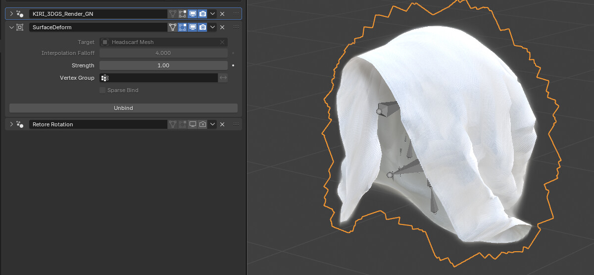 Store face rotation, surface deform, then keep center position but ...