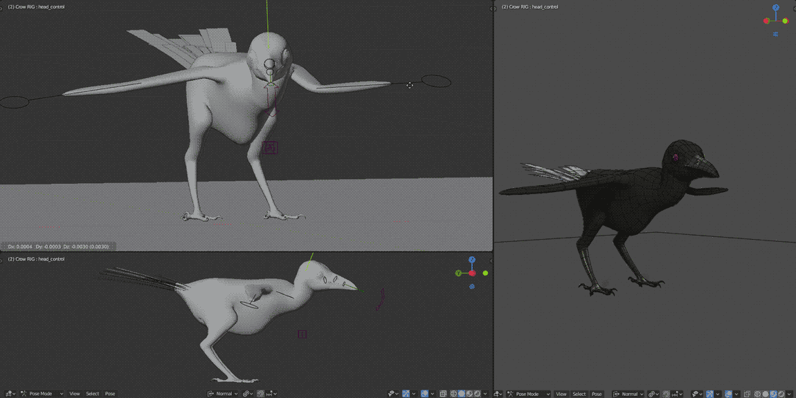 Corvids WIP - RIG: Neck stretching 1.0