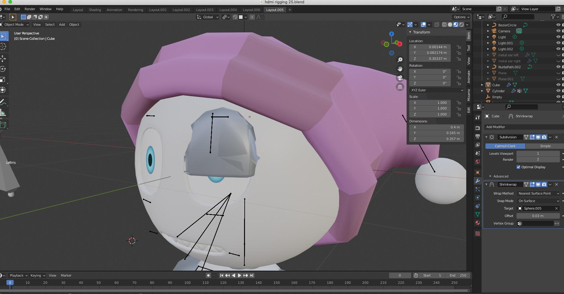Shrink wrap around eye to act as a eyelid - Modeling - Blender Artists ...