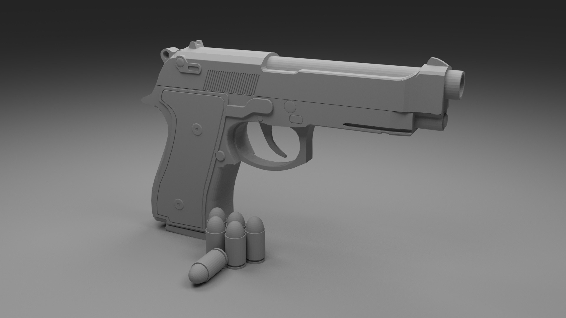 Beretta 92 low-poly model - Finished Projects - Blender Artists Community