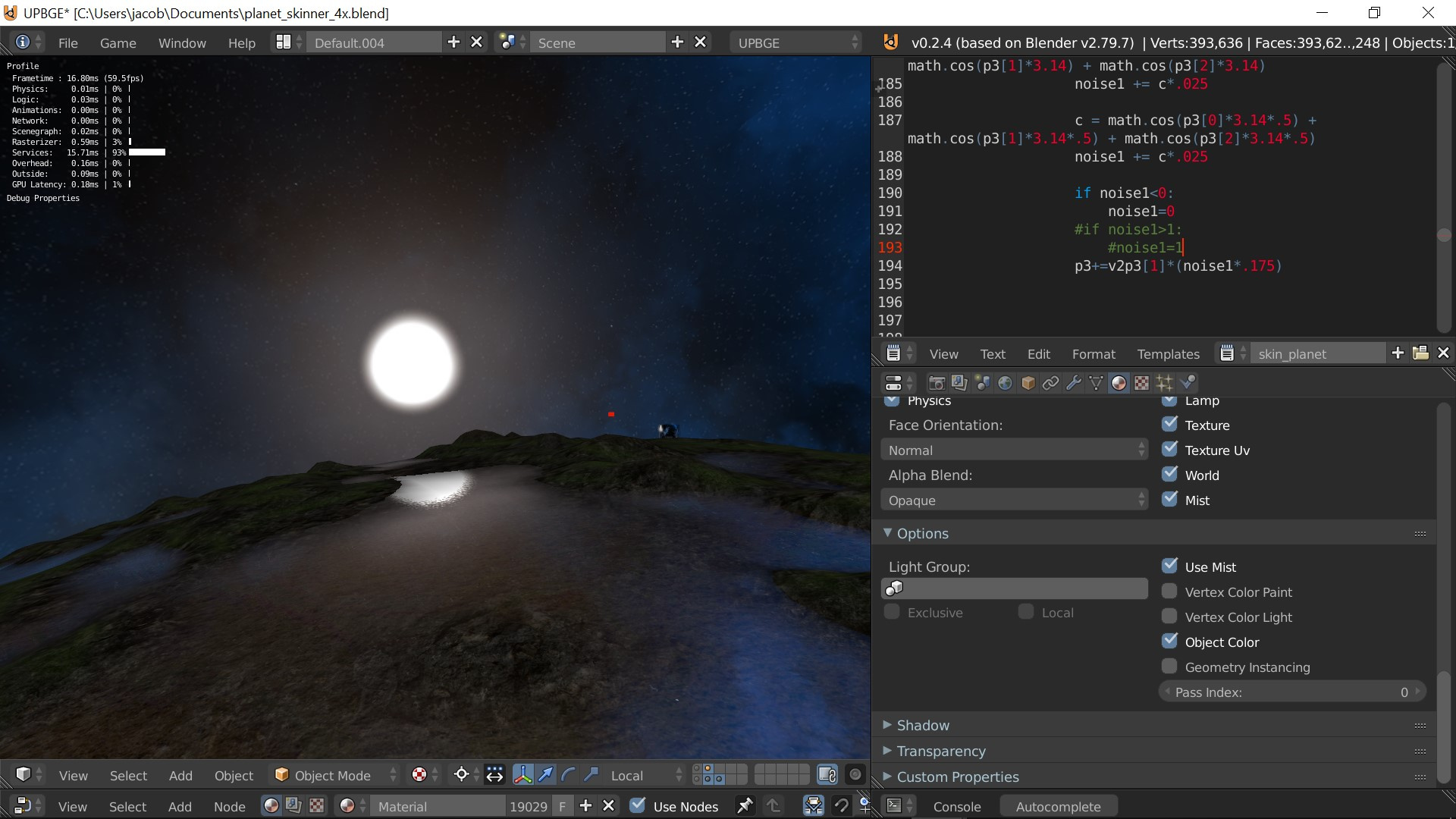 Planet generation using perlin noise (now exports to bpy) - Works in ...