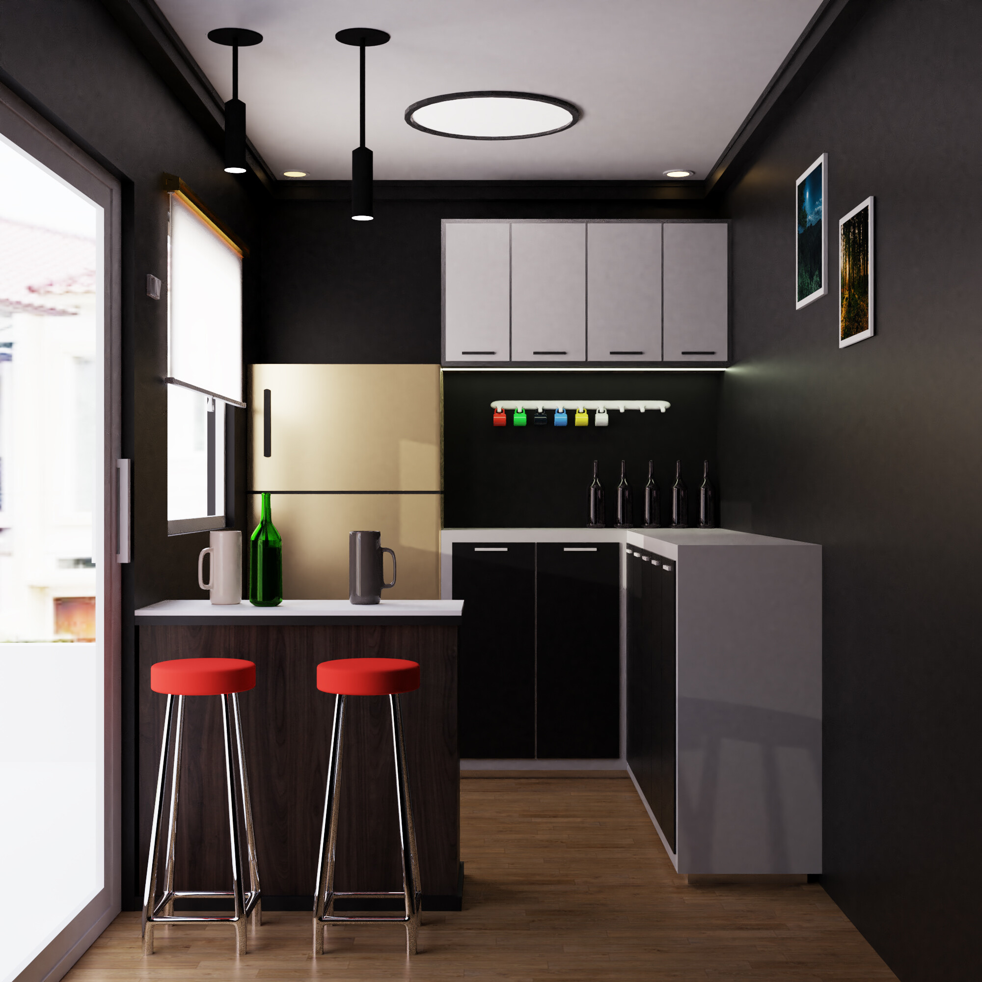 Minimalist simple interior design and little lighting - Finished ...