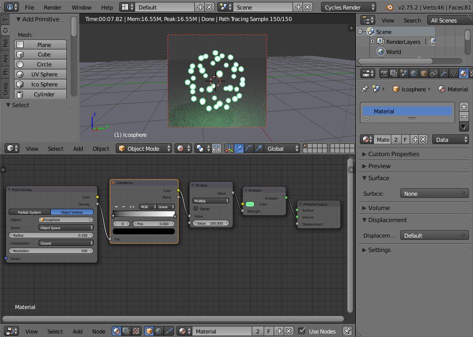 How to make a glow in Cycles without Compositor? - Materials and ...
