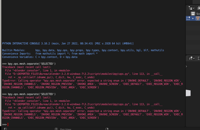 B Separate Bug Python Support Blender Artists Community