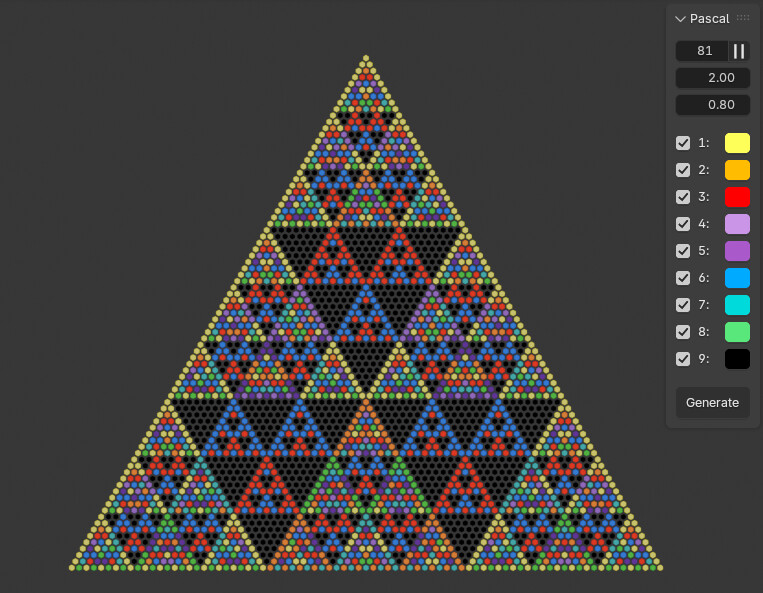 A colored Pascal Triangle - Blender Tests - Blender Artists Community