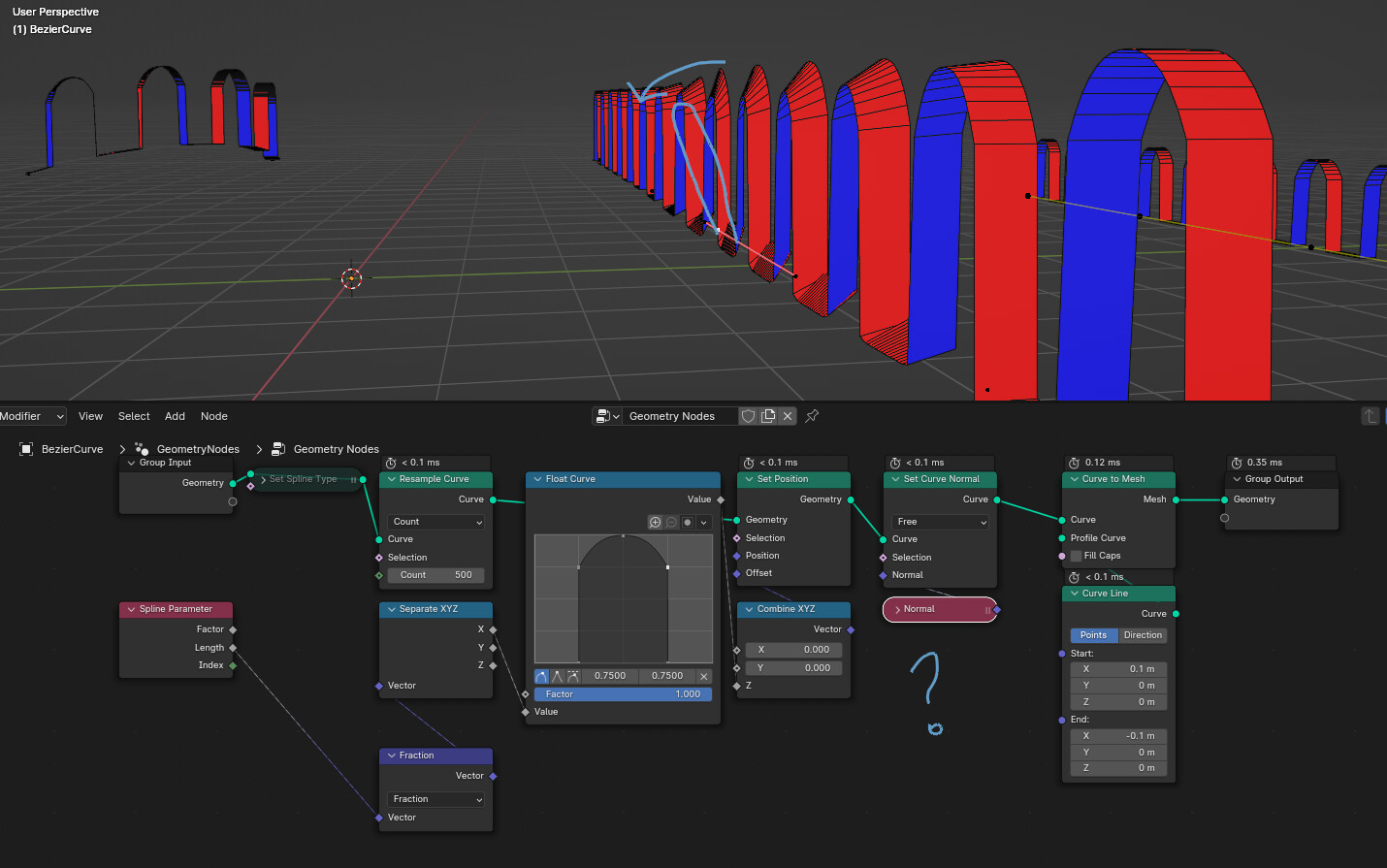 Geometry nodes: Float curve node repeatedly? - Modeling - Blender ...