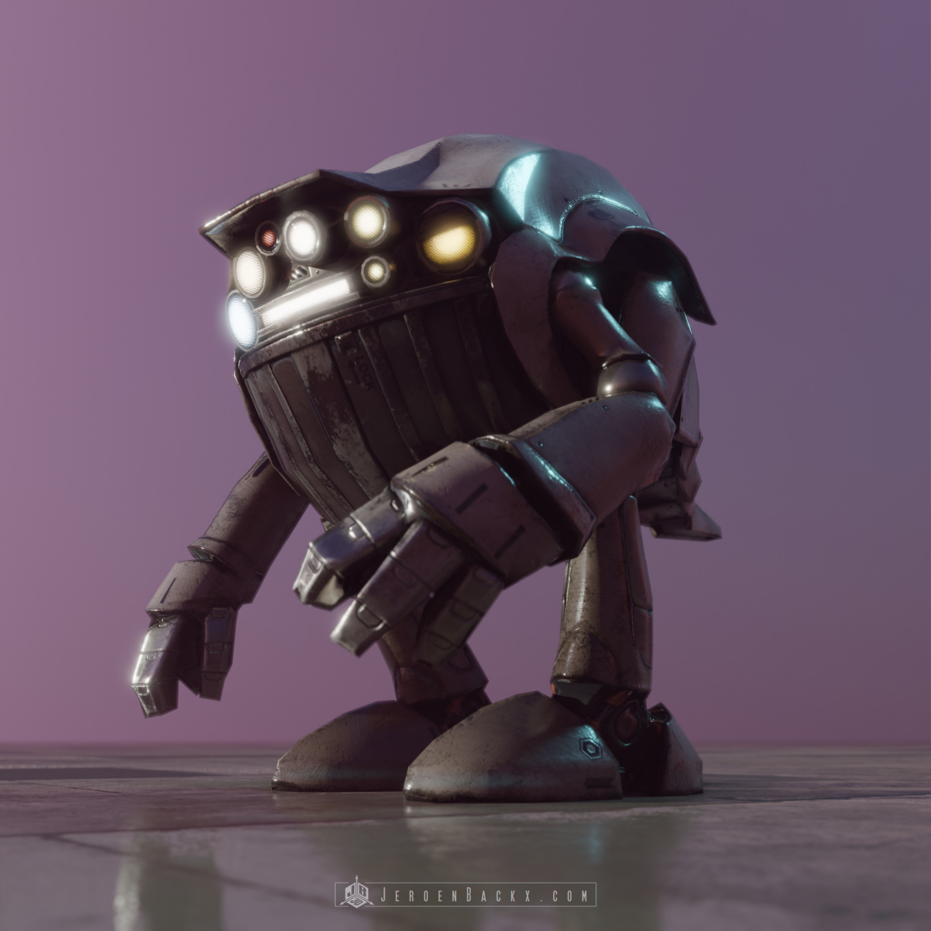 Domeback Droid: 3d robot character. Check out the animation inside ...