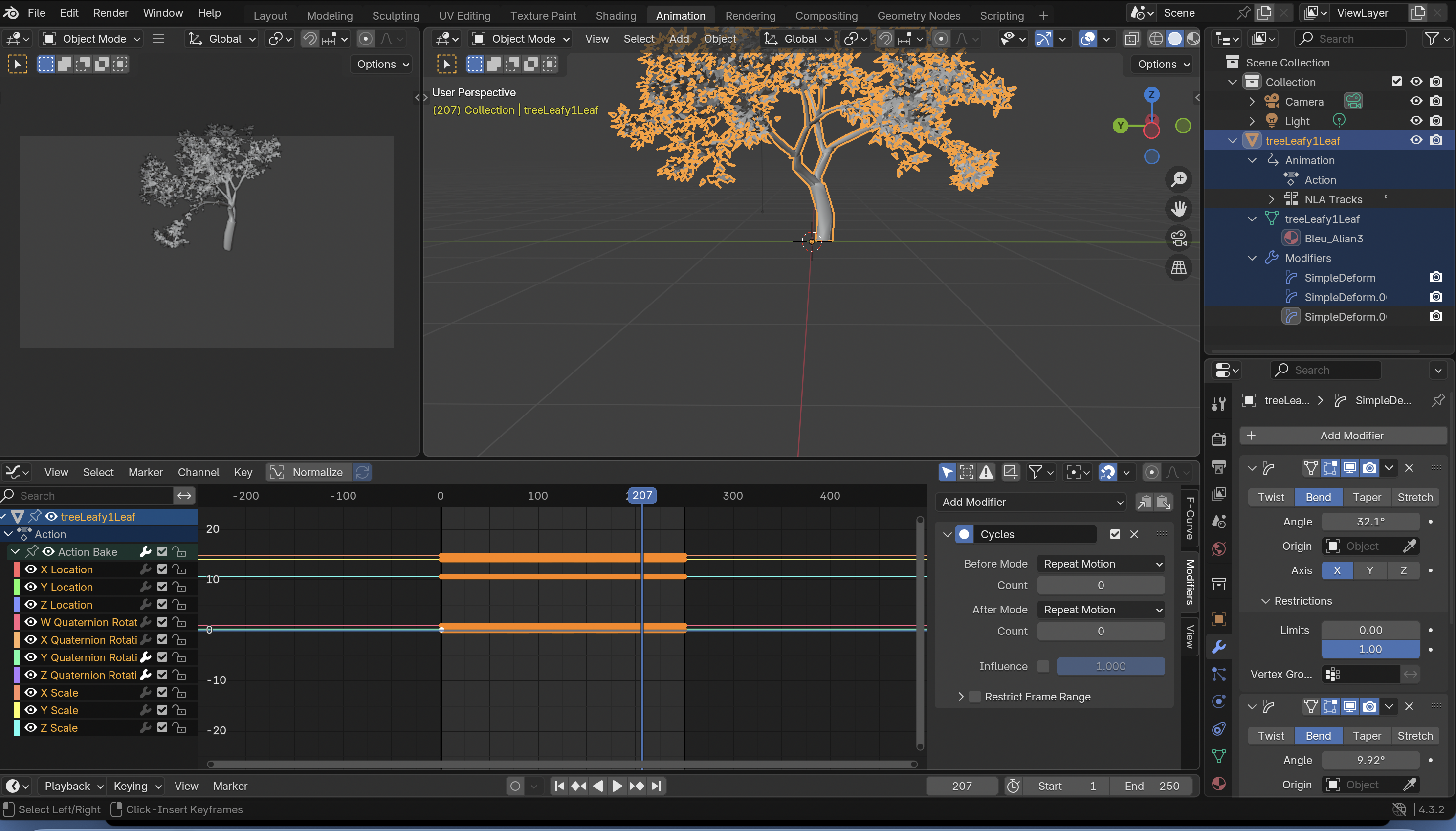 Blender Modifier Animation Exporting animation with 3 simple deform modifiers not working ...