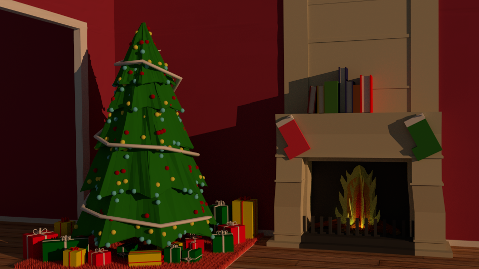 Christmas living room [Low Poly] - Finished Projects - Blender Artists ...