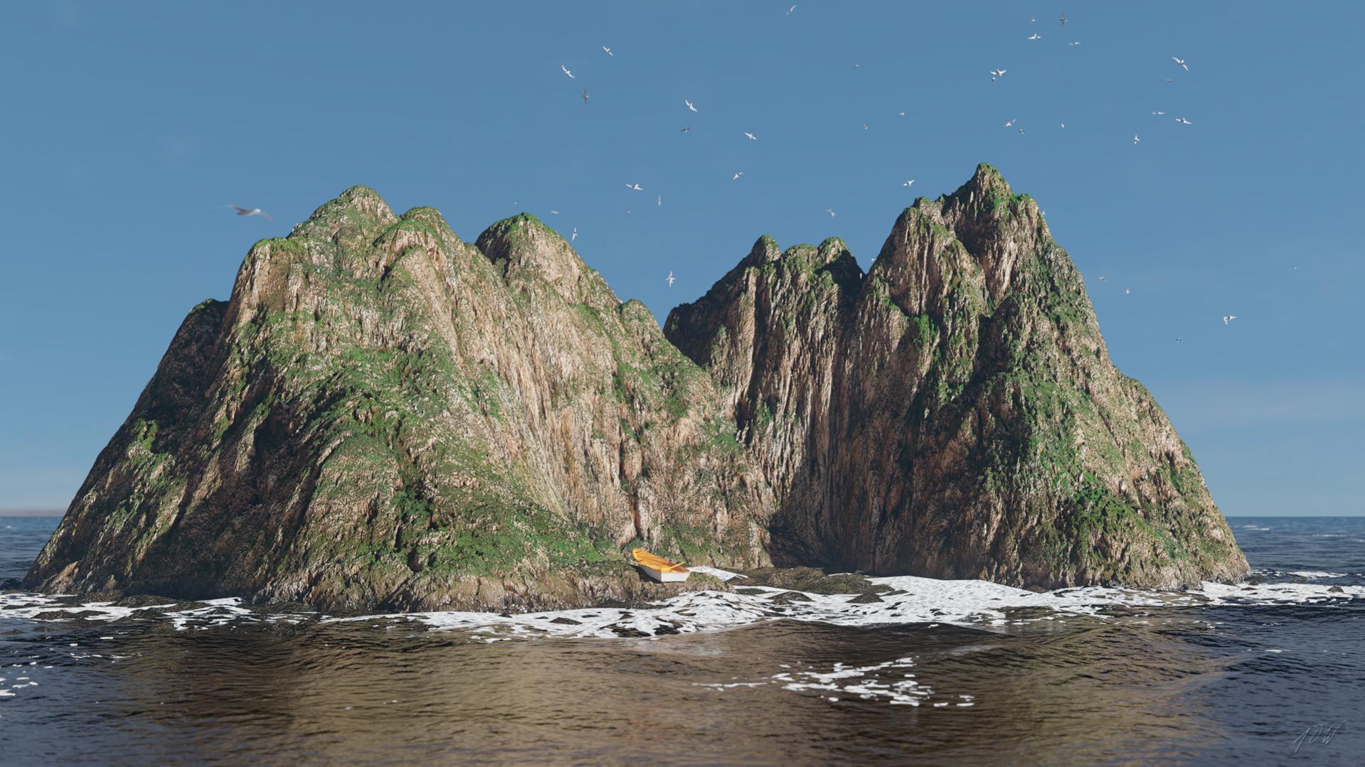 Rocky Island In The Sea   Finished Projects   Blender Artists Community