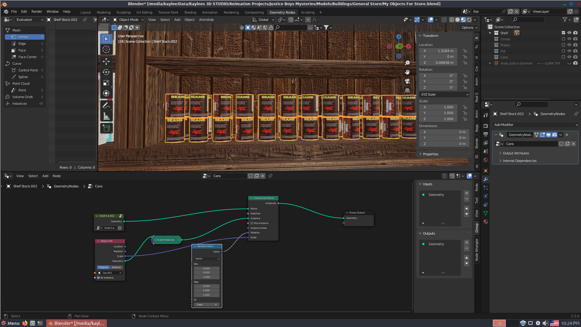 Trying To Stack Some Cans With Geometry Nodes - Compositing and Post ...