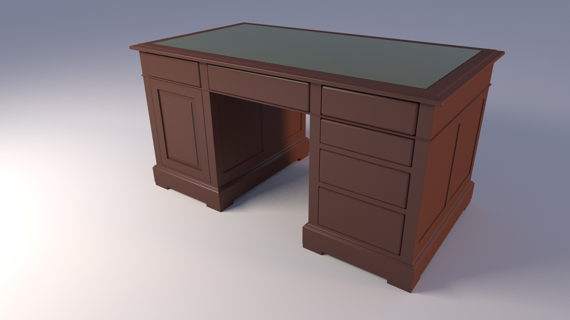 American Double Pedestal Flat Top Desk Works In Progress