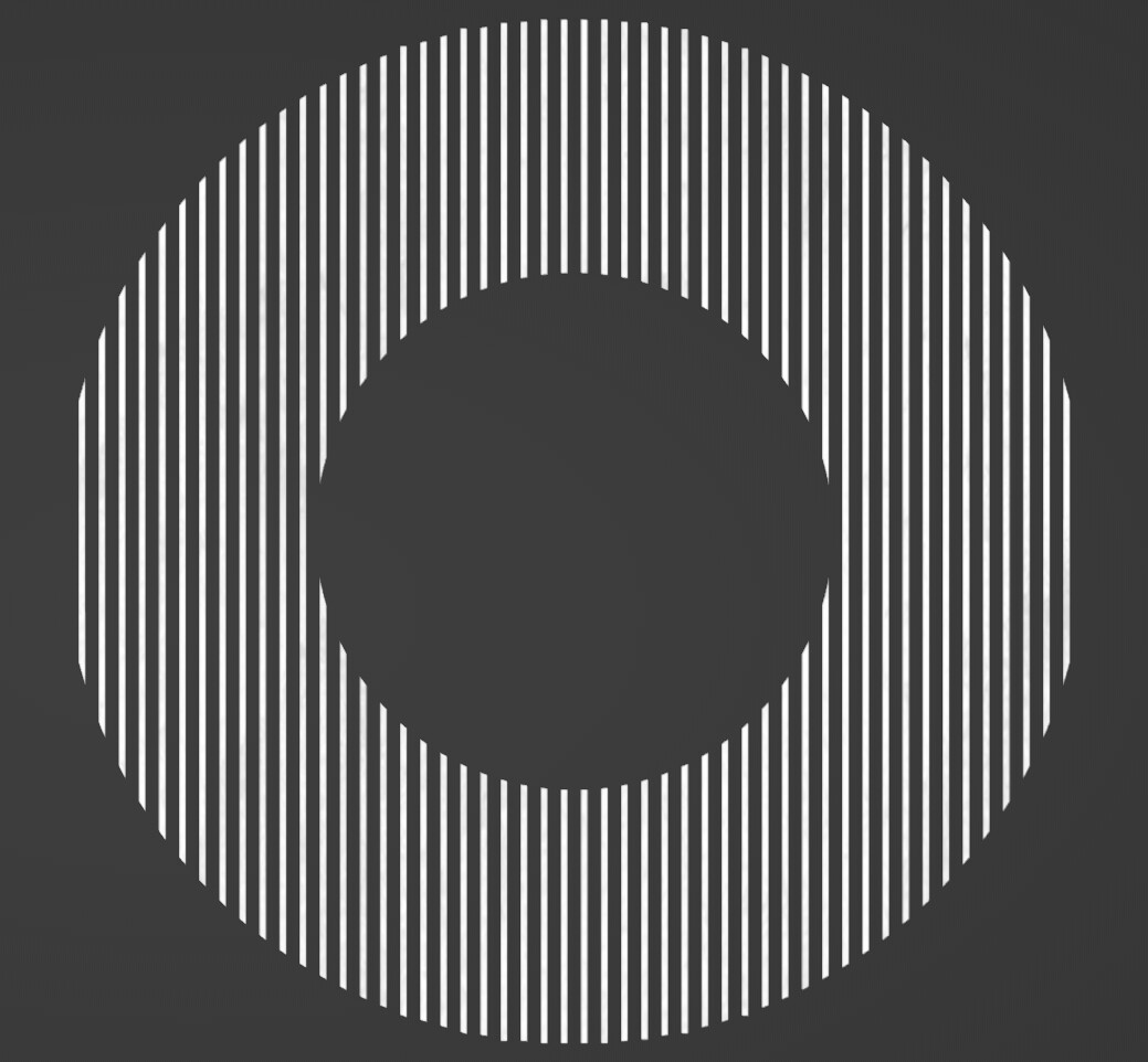 Make an array of parallel lines scaled to have the outline of a circle ...