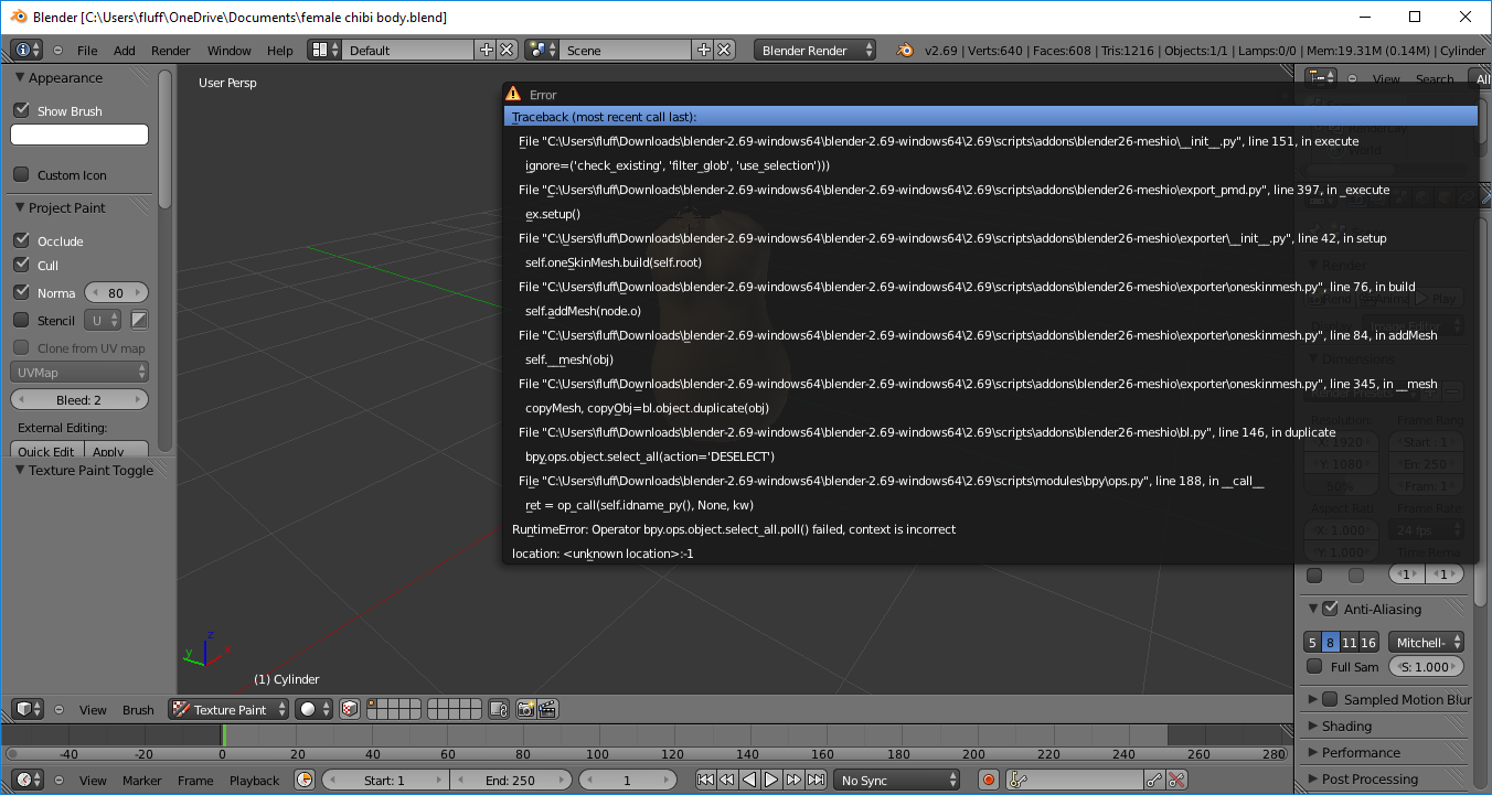 MMD error message - Support Blender Artists Community