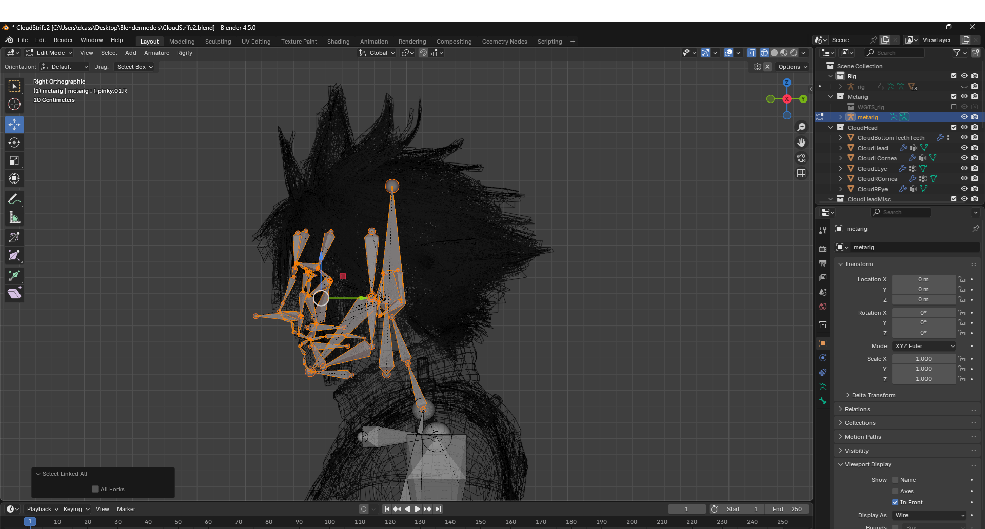 Rigify Rig Front New method of how to place rigged 3d heads on rigged 3d bodies- rigify ...