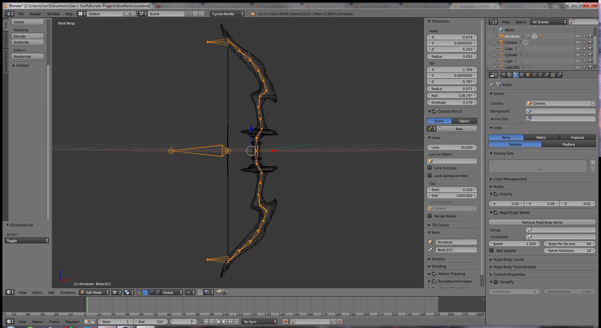Bow rigging help - Animation and Rigging - Blender Artists Community