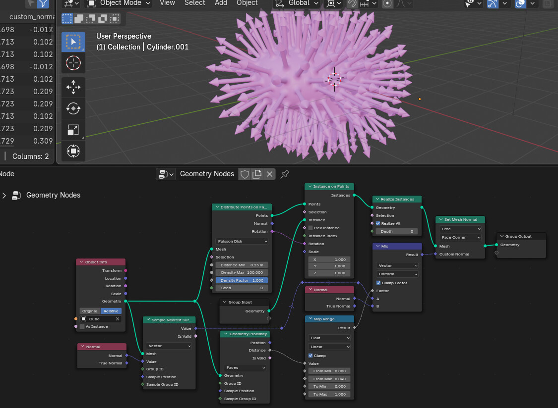 Geometry Nodes - Align object to another's nearest face normal ...
