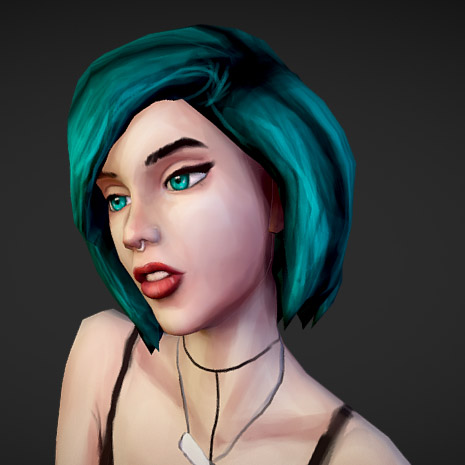 Green Hair Female Portrait - Finished Projects - Blender Artists Community