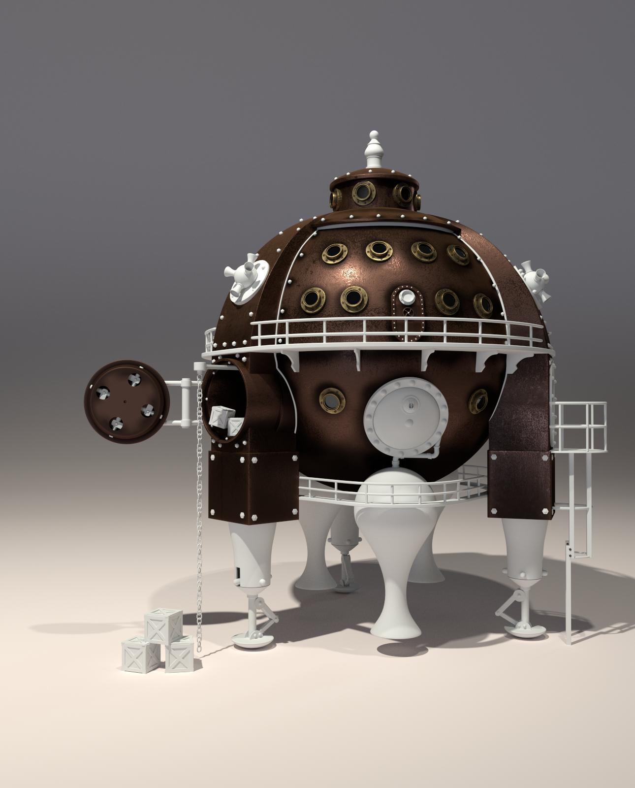 WIP - Steampunk Orb Spaceship - Works in Progress - Blender Artists ...